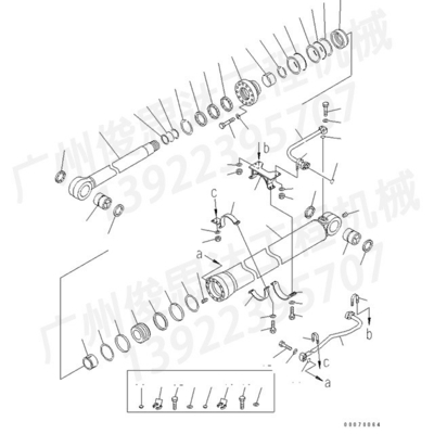 Komatsu PC800LC-8 Excavator Spare Parts 707-01-0K300 Bucket Stick and Boom Cylinders